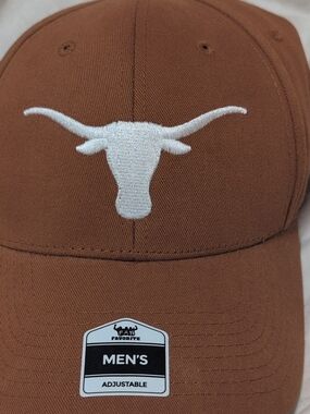 Men's Adjustable Longhorn Embroidered Cap - Rust
